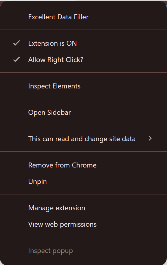 Toolbar Icon Context Menu