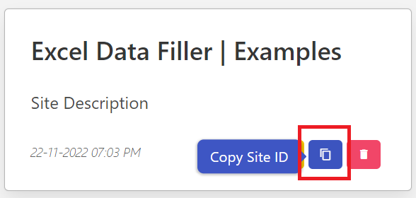 Copy Site ID