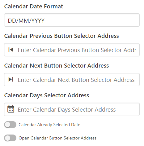 Date Picker Configuration