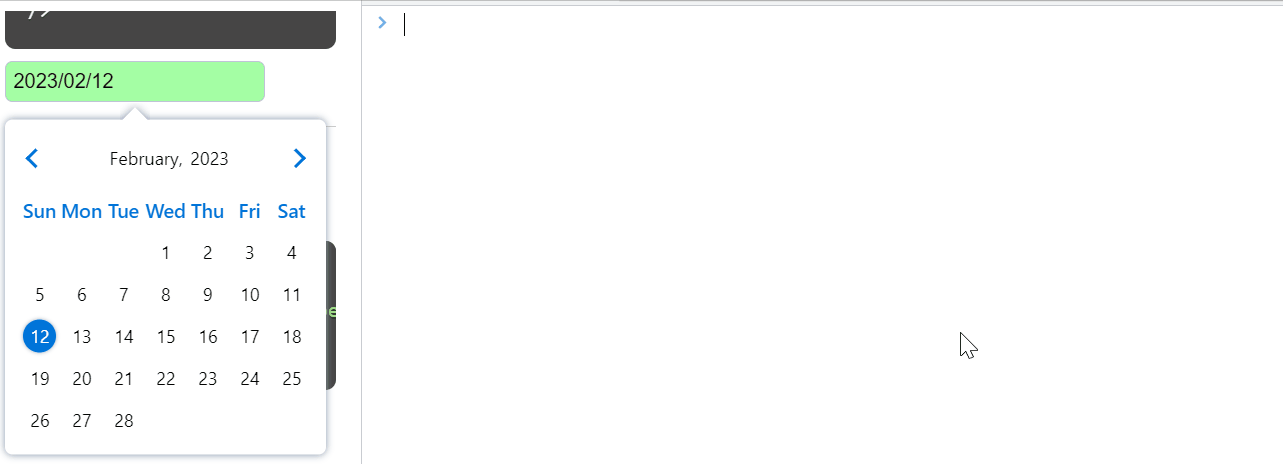Calendar Days Selector Configuration