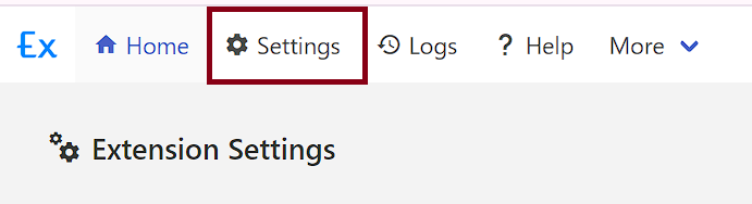Extension Settings Interface