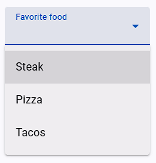 Material Single Select Options